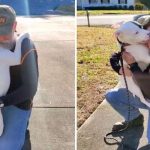 Shelter dog meets new family and hugs him right away